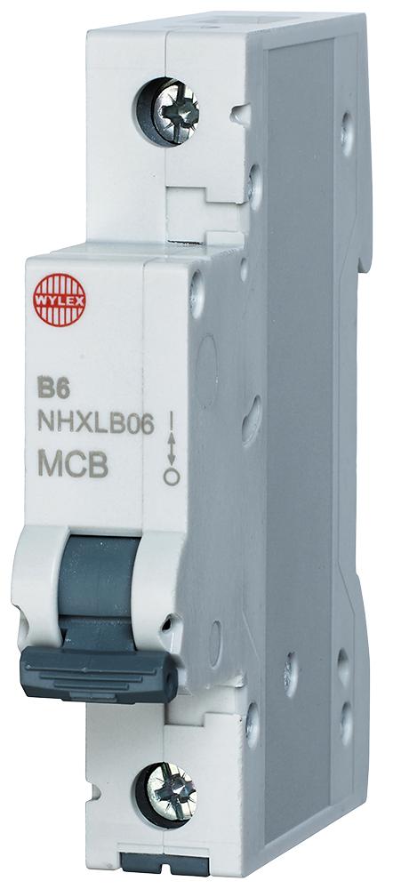 NHXLB06 6A SINGLE POLE B CURVE MCB WYLEX