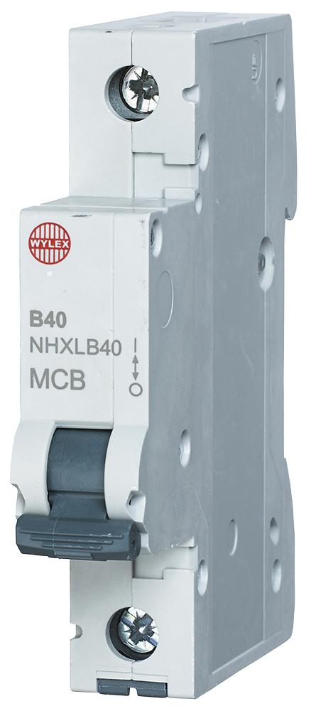 NHXLB40 40A SINGLE POLE B CURVE MCB WYLEX