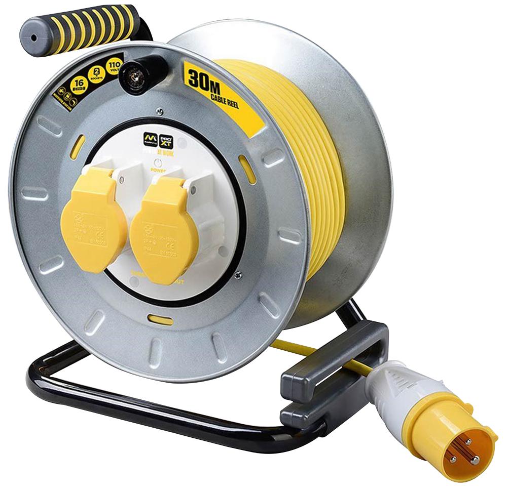 OTMU30162LV-PX 2 SKT 30M 16A 110V CABLE REEL + CUT OUT MASTERPLUG