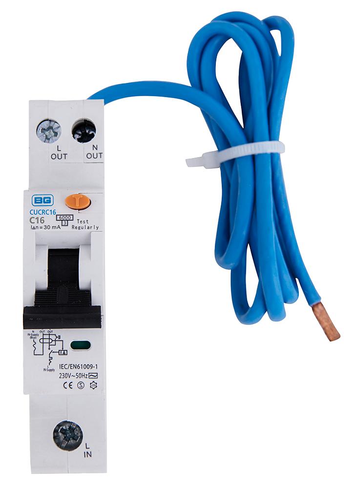 CUCRC16A-01 COMPACT RCBO, TYPE A, C CURVE, 16A BG ELECTRICAL