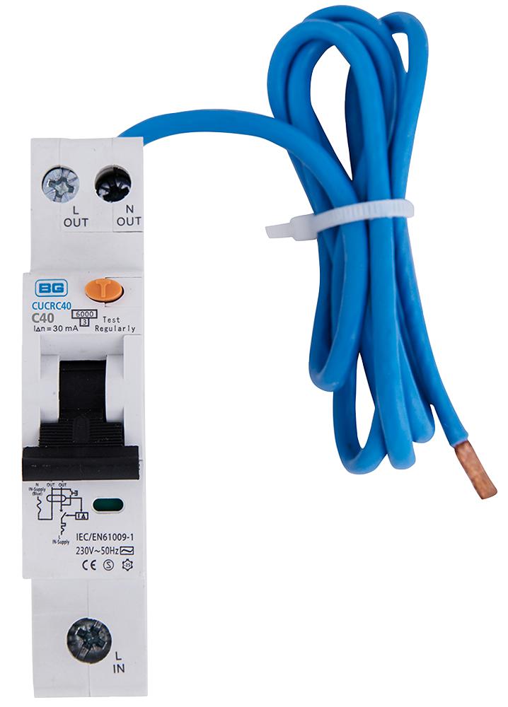 CUCRC40-01 COMPACT RCBO, TYPE AC, C CURVE, 40A BG ELECTRICAL