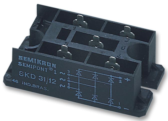 SKD31/12 BRIDGE RECTIFIER, 30A, 1200V, 3PH SEMIKRON