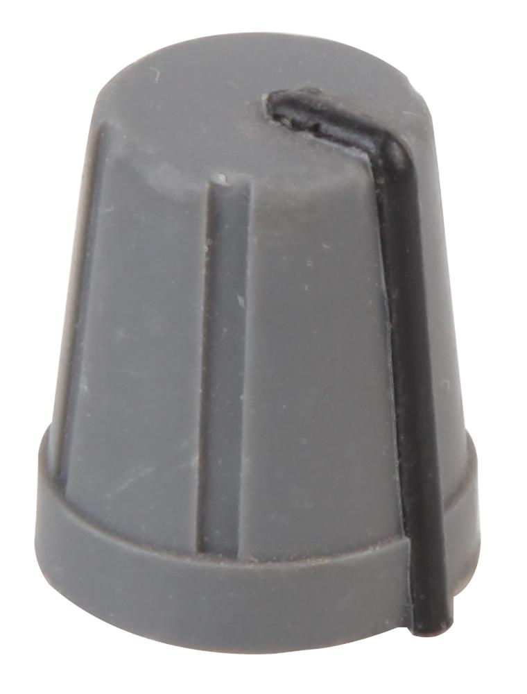 CR-R4-6 KNOB, SOFT TOUCH, D SHAFT, GREY MULTICOMP