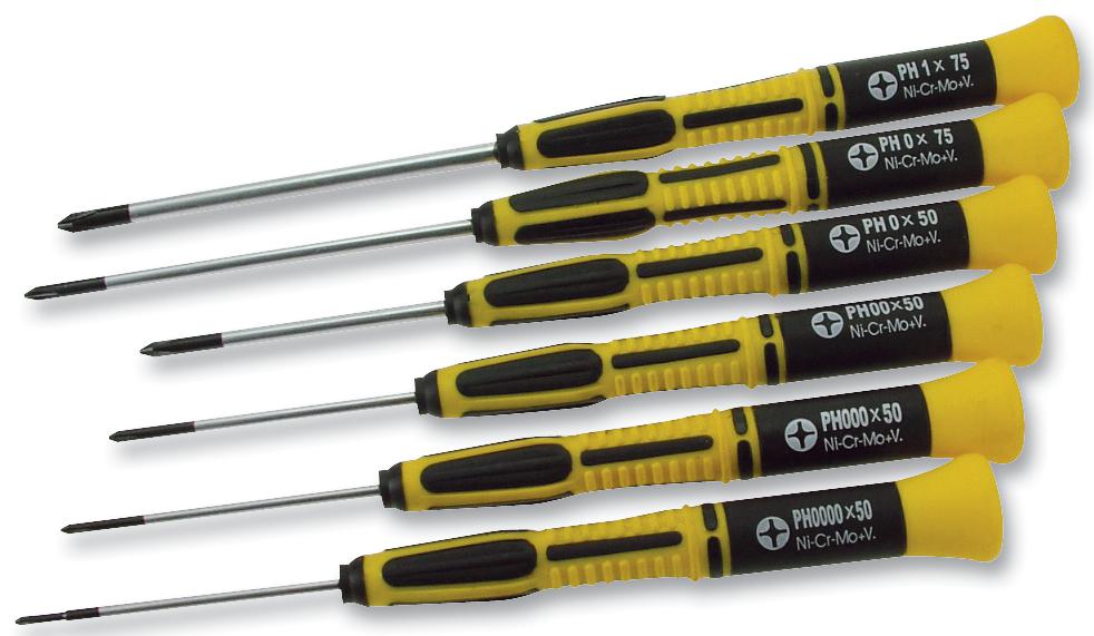 PSD1602 SCREWDRIVER SET, PHILIPS 6PC MODELCRAFT