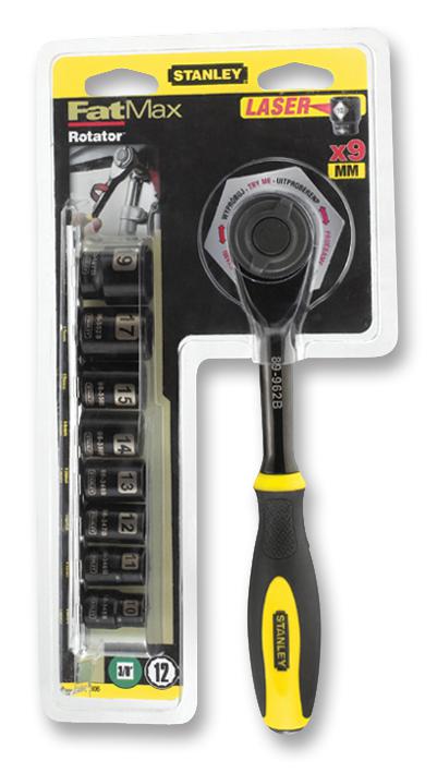 0-94-607 RATCHET SET, ROTATOR, 1/4 IN, 11 PCE STANLEY FAT MAX