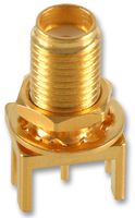 142-0701-873 - RF / Coaxial Connector, Bulkhead, SMA Coaxial, Edge Launch Jack, Solder, 50 ohm, Beryllium Copper - JOHNSON - CINCH CONNECTIVITY