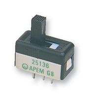 25136NAH6 - Slide Switch, SPDT, On-On, Through Hole, 25000N, 1 A - APEM