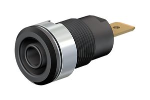 23.3060-21 - Banana Test Connector, 4mm, Socket, Jack, Panel Mount, 32 A, 1 kV, Gold Plated Contacts, Black - STAUBLI
