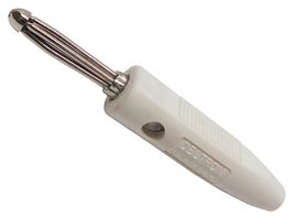 555-0600-01 - Banana Test Connector, 4mm, Plug, Cable Mount, 16 A, 50 V, Nickel Plated Contacts, White - DELTRON COMPONENTS