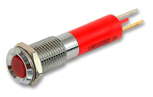 19010353 - LED Panel Mount Indicator, Satin Chrome Bezel, Red, 24 VDC, 8 mm, 20 mA, 13 mcd, IP67 - CML INNOVATIVE TECHNOLOGIES