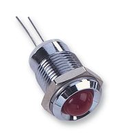 19210003 - LED Panel Mount Indicator, Satin Chrome Bezel, Red, 1.85 VDC, 14 mm, 20 mA, 65 mcd, Not Rated - CML INNOVATIVE TECHNOLOGIES