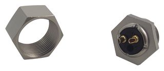 09 0074 00 02 - Circular Connector, 711 Series, Panel Mount Receptacle, 2 Contacts, Solder Socket - BINDER