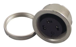 09 0108 00 03 - Circular Connector, 723 Series, Panel Mount Receptacle, 3 Contacts, Solder Socket, Brass Body - BINDER