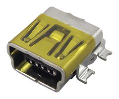 67503-1020... - USB Connector, Mini USB Type B, USB 2.0, Receptacle, 5 Ways, Surface Mount, Right Angle - MOLEX