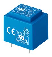 VB2.3/2/18 - PCB Transformer, EI 30 x 18.0, Encapsulated Safety Isolating, 230V, 2 x 18V, 2.3 VA, 50Hz / 60Hz - BLOCK
