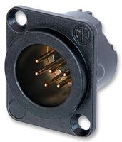 NC6MD-LX-B - XLR Connector, 6 Contacts, Plug, Panel Mount, Gold Plated Contacts, Metal Body, DLX - NEUTRIK
