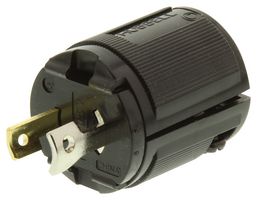 HBL7465V - Power Entry Connector, Power Entry, 15 A, Black, Nylon (Polyamide) Body, 125 V - HUBBELL WIRING DEVICES