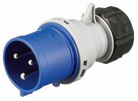K9033BLU - Pin & Sleeve Connector, 32 A, 250 V, Cable Mount, Plug, 2P+E, Blue - HONEYWELL