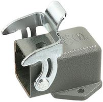 09200030801 - Heavy Duty Connector, Right Angle, Base, Bulkhead Mount, Zinc Body, 1 Lever, 3A - HARTING