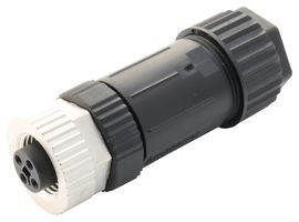 M12T-04BFFB-SL7002 - Sensor Connector, 4 Pole, M12, Receptacle, M12, Female, 4 Positions, Screw Socket - AMPHENOL LTW