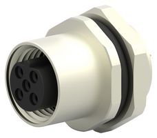 T4133412051-000 - Sensor Connector, M12, Female, 5 Positions, Solder Socket, Straight Panel Mount - TE CONNECTIVITY