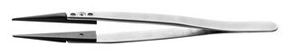 00CFR.SA - Tweezer, ESD, Straight, Flat, Stainless Steel, Carbon Fibre Tip, 130 mm - IDEAL-TEK
