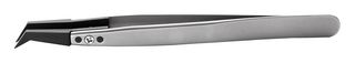 246CFR.SA - Tweezer, Component Positioning, ESD, Bent, Flat, Stainless Steel, PA66 Tip, 125 mm - IDEAL-TEK