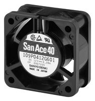 109P0412H601 - DC Axial Fan, 12 V, Square, 40 mm, 20 mm, Ball Bearing, 8 CFM - SANYO DENKI