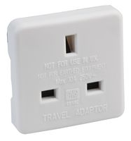 1518C WHT - Mains Adapter, UK, US, 10 A, White, Plastic Body, 250 V - PRO ELEC