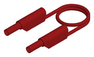 934067101 - Banana Test Lead, 4mm Stackable Banana Plug, Shrouded, 4mm Stackable Banana Plug, Shrouded, 9.8 " - HIRSCHMANN TEST AND MEASUREMENT