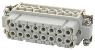 93601-0143 - Heavy Duty Connector, 93601, Insert, 16 Contacts, 16A, Receptacle, Screw Socket - MOLEX
