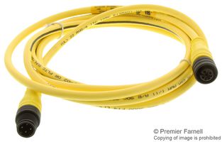 120066-0381 - Sensor Cable, BRAD, M12 Plug, 90° M12 Receptacle, 4 Positions, 5 m, 16.4 ft, 120066 - MOLEX