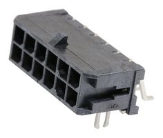 43045-1206 - Pin Header, Power, 3 mm, 2 Rows, 12 Contacts, Surface Mount Right Angle, Micro-Fit 3.0 43045 - MOLEX