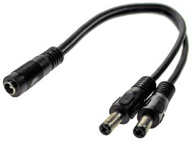 C3703 - Barrel Power Cord, 2x 2.1mm DC Power Plug to 2.1mm DC Power Socket, 12.2 ", 310 mm, Black - POWERPAX