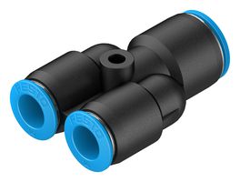 153156 - Pneumatic Fitting, Push-In Y-Fitting, 14 bar, 12 mm, PBT (Polybutylene Terephthalate), QSY - FESTO