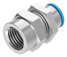 QSSF-1/4-6-B - Pneumatic Fitting, Push-In Bulkhead Fitting, G1/4, 6 bar, 6 mm, Brass, QSSF - FESTO