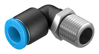 153336 - Pneumatic Fitting, Push-In L-Fitting, R1/8, 14 bar, 6 mm, PBT (Polybutylene Terephthalate), QSML - FESTO