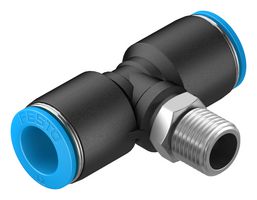 QST-1/4-12 - Pneumatic Fitting, Push-In T-Fitting, R1/4, 14 bar, 12 mm, PBT (Polybutylene Terephthalate), QST - FESTO