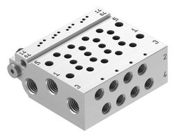 VABM-L1-10HW-G18-4 - Manifold Rail, 4 Outlet, G1/8, M7, VABM Series, VUVG-B10 Solenoid/B10 M7 Sub-Base Valves - FESTO