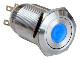 MPI005DTELSBL12 - Vandal Resistant Switch, MPI005, 19 mm, SPDT, Latching, Round - BULGIN LIMITED