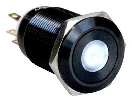 MPI005DTELAWH12 - Vandal Resistant Switch, MPI005, 19 mm, SPDT, Latching, Round - BULGIN LIMITED