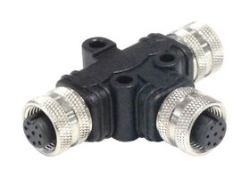 PXPPVC12TSFF12AFBBFB - Sensor Splitter, T - Style, Panel Mount, 12 Position M12 Receptacle - BULGIN LIMITED