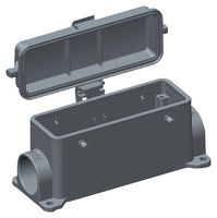 T1460240121-000 - Heavy Duty Connector, Base, Bulkhead Mount, Side Entry, Aluminium Alloy Body, 2 Lever, H24B - TE CONNECTIVITY