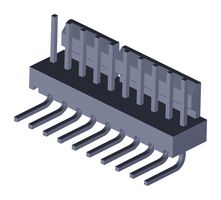 22-12-2104 - Pin Header, Wire-to-Board, 2.54 mm, 1 Rows, 10 Contacts, Through Hole Right Angle - MOLEX