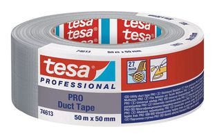 74613, GREY, 50M X 50MM - Tape, Duct, Grey, 50 m x 50 mm - TESA