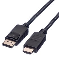 11.44.5782 - Audio / Video Cable Assembly, DisplayPort Plug, HDTV Plug, 9.8 ft, 3 m, Black - ROLINE