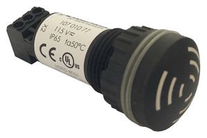 10701070 - Buzzer, Pulse, 60 dB, 2.4 kHz, 24 VAC/DC, 61 mm, IP65, NEMA 4X - WERMA