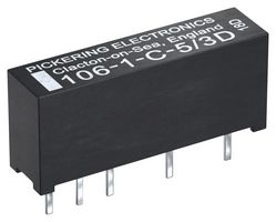 106-1-C-5/3D - Reed Relay, SPDT, 5 V, 106 Series, Through Hole, 500 ohm, 250 mA - PICKERING