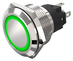 82-6551.2133 - Vandal Resistant Switch, 82 Series, 22 mm, SPDT, Maintained, Round Flat Flush, Natural - EAO