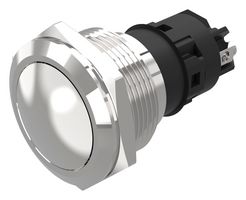 82-6162.1000 - Vandal Resistant Switch, 82 Series, 22 mm, SPDT, Momentary, Round Raised Flat Flush, Natural - EAO